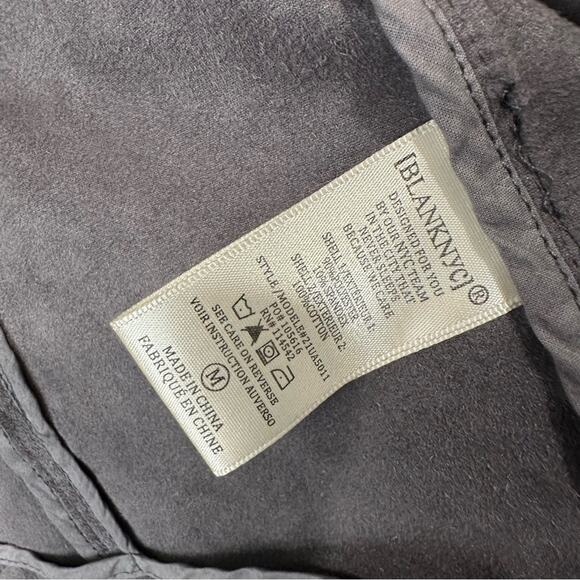 Blank NYC Gray moto Teddy Jacket suede plush coat size medium - Picture 10 of 12